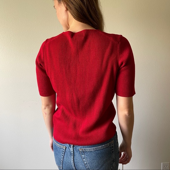 Red Rib-knit Top - Picture 2 of 3